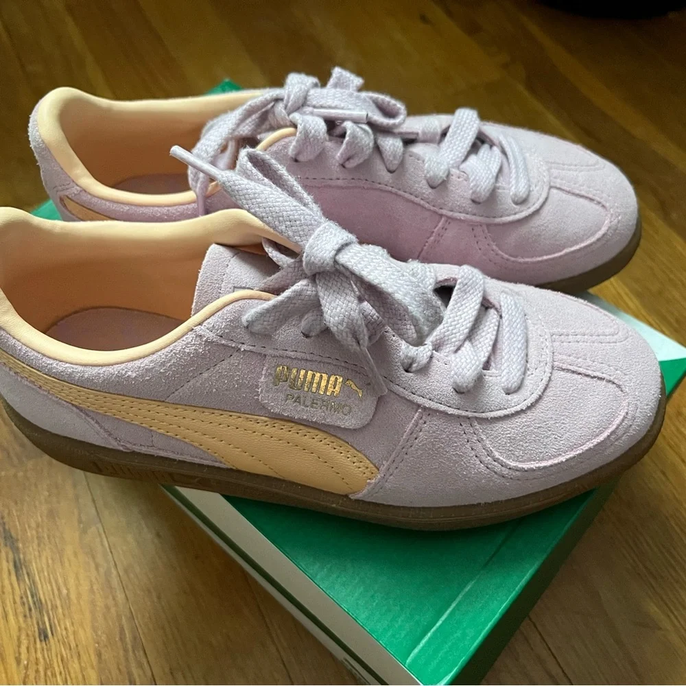 Puma Palermo women’s Pastel Sneakers lilac and peach - Picture 1 of 4